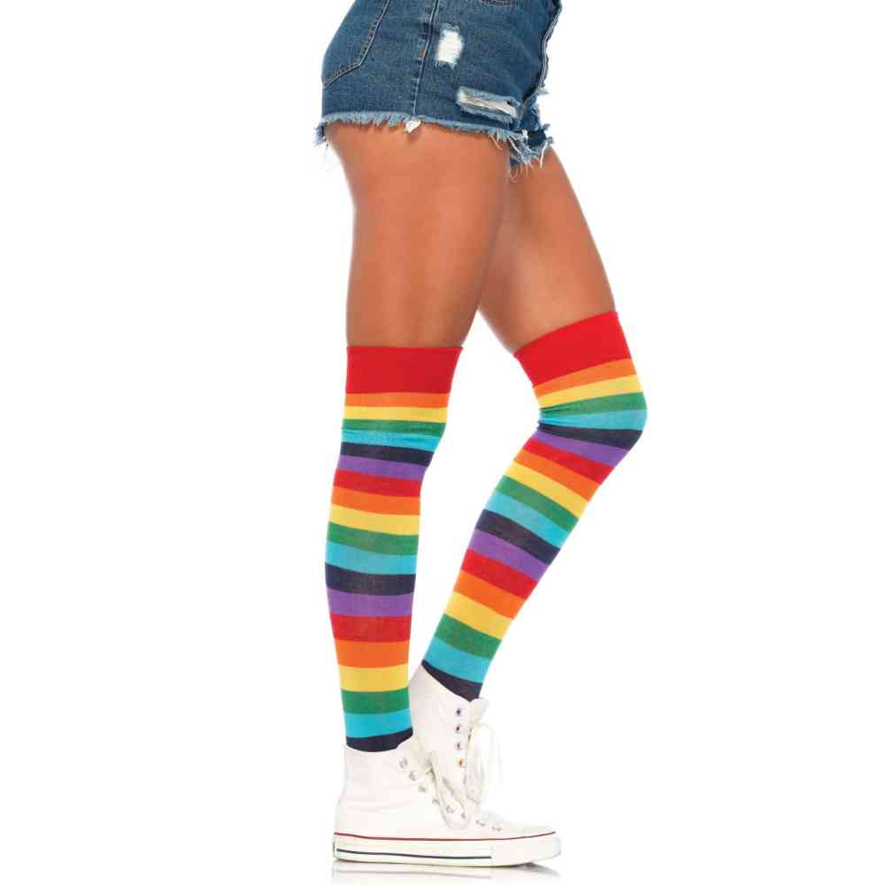 Leg Avenue - Rainbow Oberschenkelhohe Strümpfe - Regenbogen
